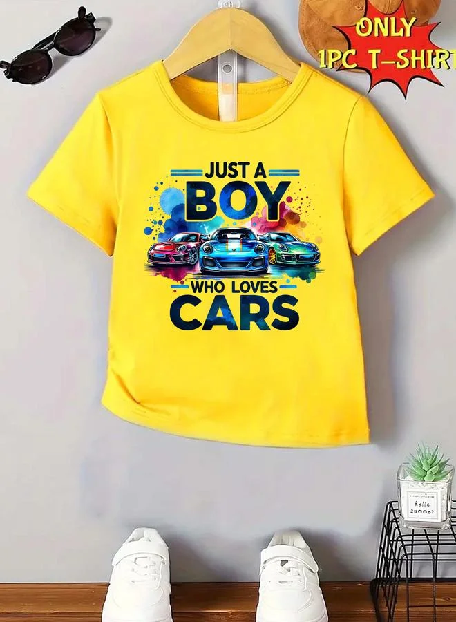 Take Two Take Two Boys Yellow Car Graphic Print T-Shirt