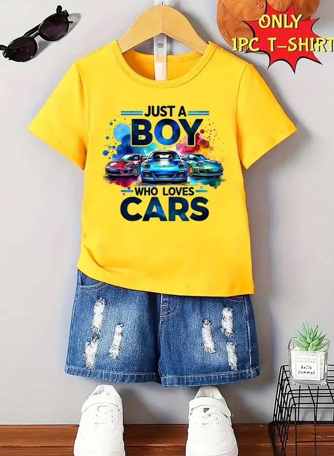 تايك تو Take Two Boys Yellow Car Graphic Print T-Shirt