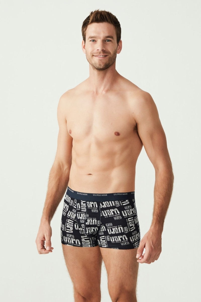 U.S. Polo Assn. 3-Pack Cotton and Lycra Men's Boxers, , Uspa Text Printed Lycra Men's Boxers  - Image 2