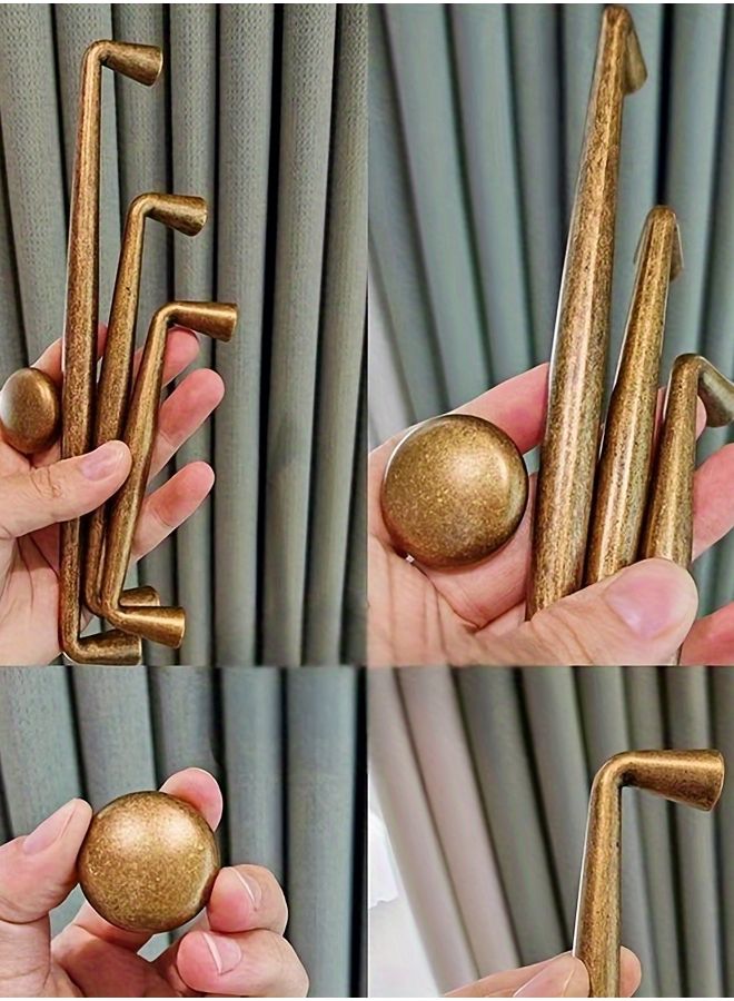 Antique Brass Cabinet Handles 6pcs Zinc Alloy Door Pulls 96mm Hole Spacing for Kitchen Bathroom Bedroom - Image 5