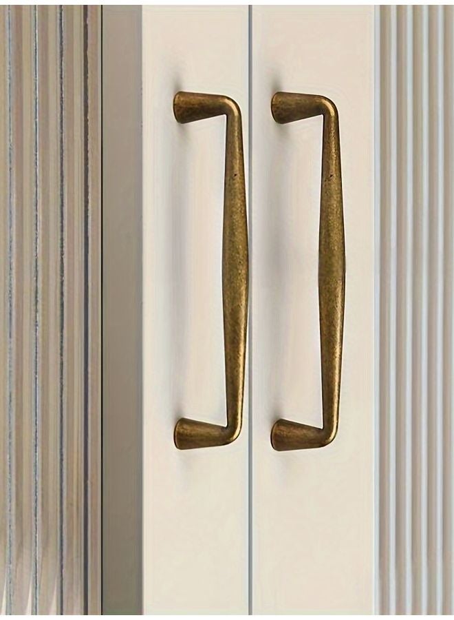 Antique Brass Cabinet Handles 6pcs Zinc Alloy Door Pulls 96mm Hole Spacing for Kitchen Bathroom Bedroom - Image 4