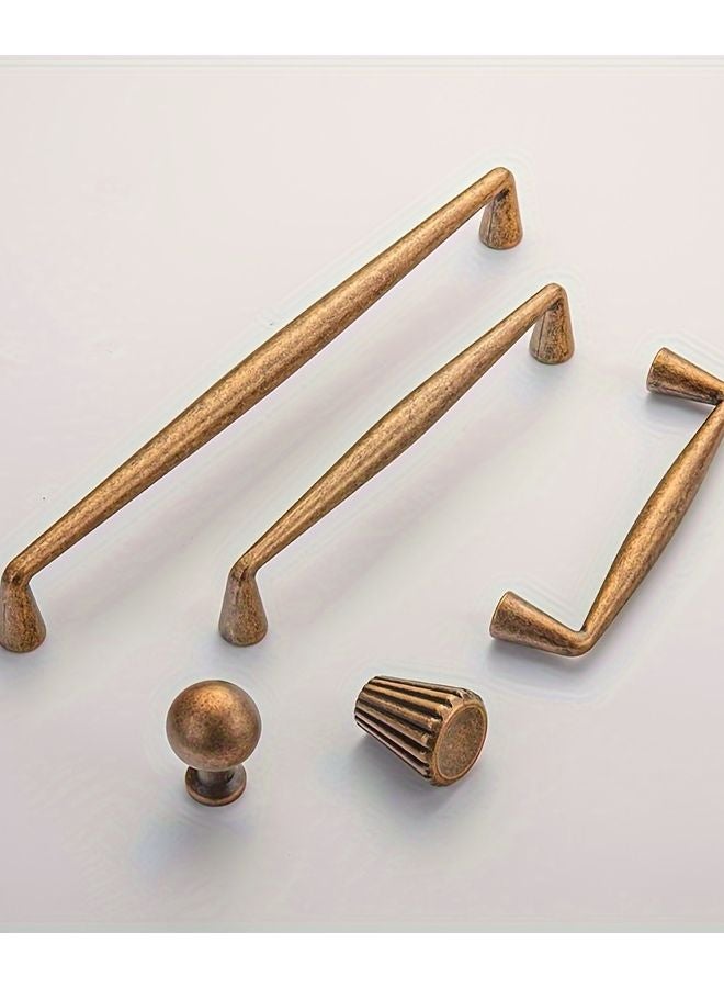 Antique Brass Cabinet Handles 6pcs Zinc Alloy Door Pulls 96mm Hole Spacing for Kitchen Bathroom Bedroom - Image 3