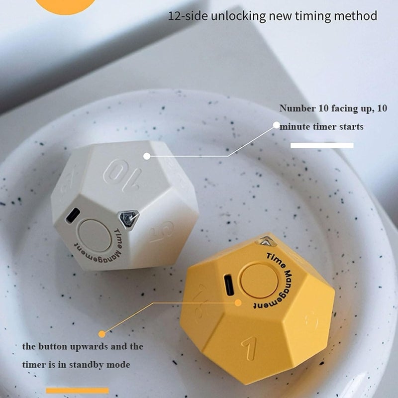 Time Manager, Children's time manager, Productivity Timer Cube 1,3,5,10,15,20,25,30,45,60,90 Minute Preset Smart Countdown Timer, Easy-to-Use Time Management Tool for Kids Adults Countdown Reminder(Ye - Image 5
