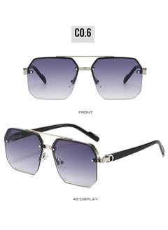 POLITE Semi-Rimless Fashion Sunglasses for Men Silver, High Quality Alloy Sunglass for Driving, Hiking and Outdoor Activities  - Image 3