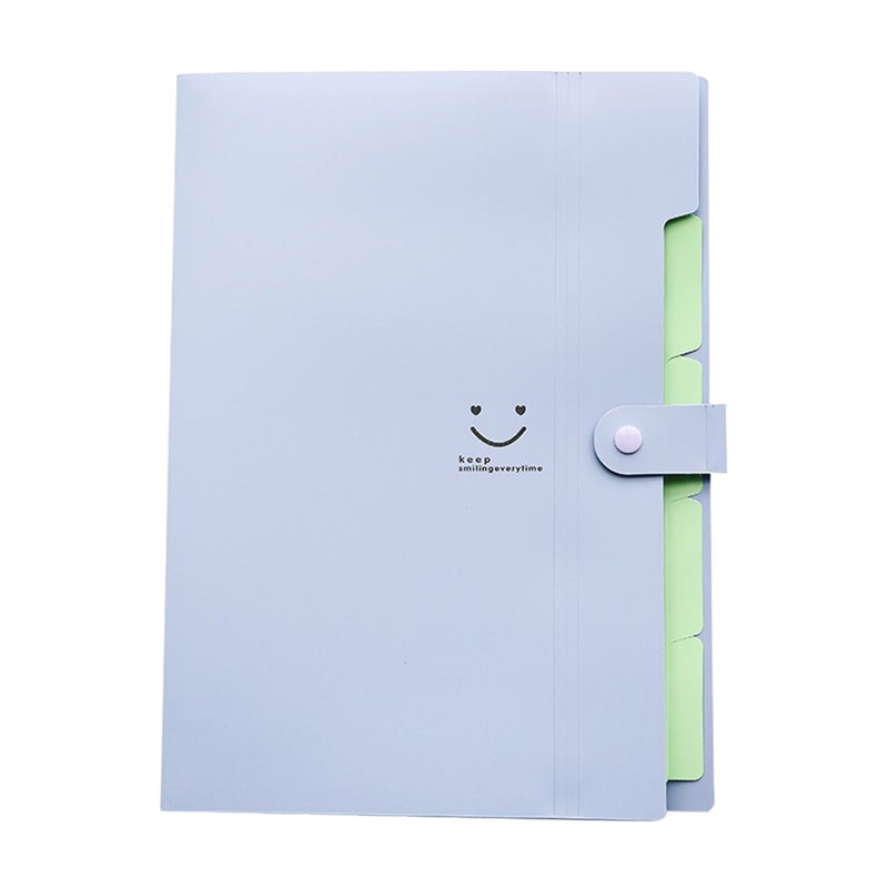 Plastic File Folders A4 Size Snap Closure Accordion Folder Document File Folder (Purple) - Image 1