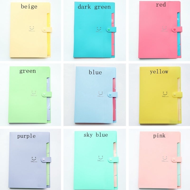 Plastic File Folders A4 Size Snap Closure Accordion Folder Document File Folder (Purple) - Image 3