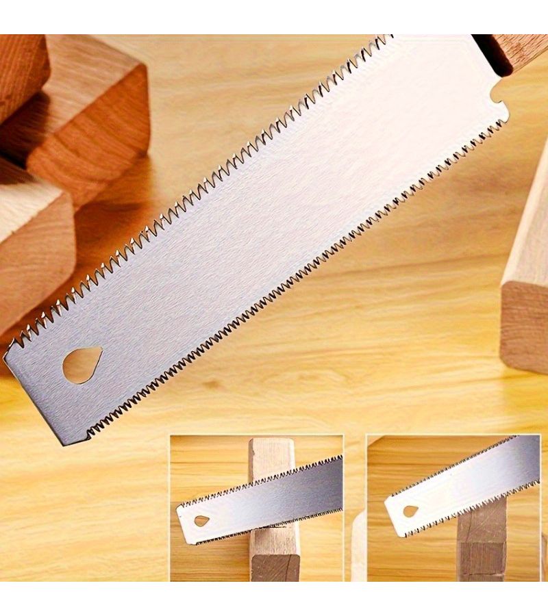Japanese Hand Saw 1pc Flexible Metal Blade Precision Woodworking Tool Ergonomic Wooden Handle Manual - Image 5