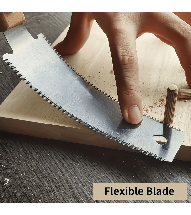 Japanese Hand Saw 1pc Flexible Metal Blade Precision Woodworking Tool Ergonomic Wooden Handle Manual - Image 2