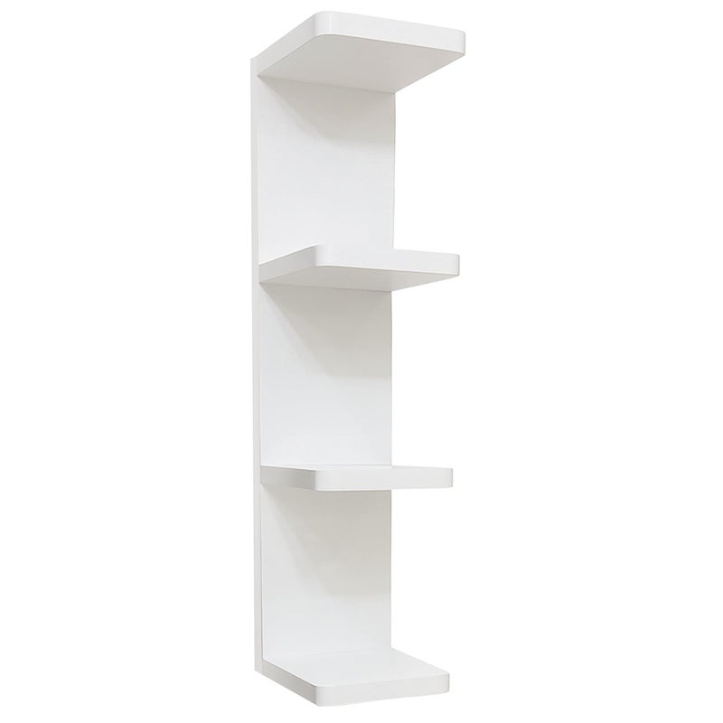 LitaEther Versatile 4 Tier Wall Shelf Unit,WhiteLack Wall Shelf,Display Floating Shelf with Round Edge - Image 1