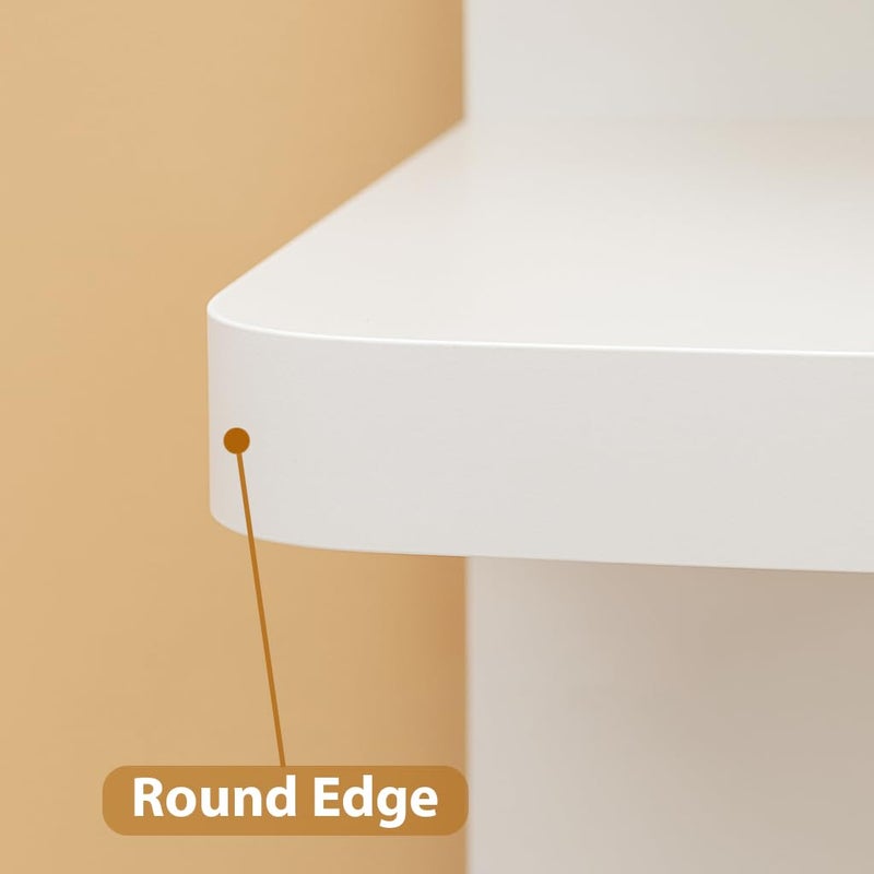 LitaEther Versatile 4 Tier Wall Shelf Unit,WhiteLack Wall Shelf,Display Floating Shelf with Round Edge - Image 4