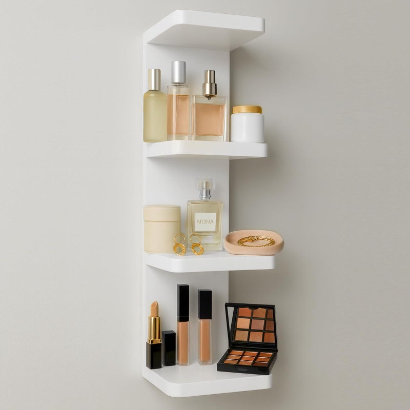 LitaEther Versatile 4 Tier Wall Shelf Unit,WhiteLack Wall Shelf,Display Floating Shelf with Round Edge - Image 3