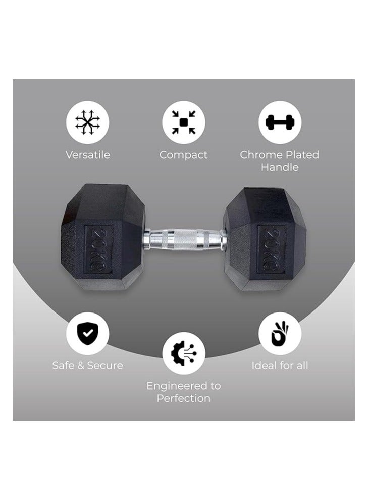 ENDLESS  20 Kg (44 Lb) Cast Iron Adjustable Dumbbell Set (2 * 10Kg) | Black | Perfect For Bodybuilding, Fitness, Weight Lifting And Training At Home Or Gym - Image 2