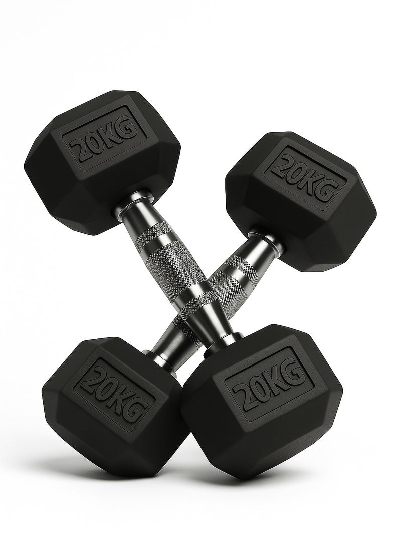 ENDLESS  20 Kg (44 Lb) Cast Iron Adjustable Dumbbell Set (2 * 10Kg) | Black | Perfect For Bodybuilding, Fitness, Weight Lifting And Training At Home Or Gym - Image 1