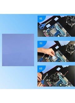 HY Cooling Thermal Pad, KASTWAVE Blue Soft Silicone Thermal Conductive Pads Heatsink IC Chipset Fit for Northbridge SSD CPU GPU LED Cooling Soft insulating gasket silicone thermal pad (100pcs 10x10x1mm)  - Image 4
