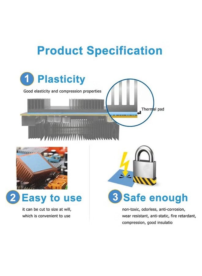 اتش واي - وسادة تبريد حرارية ، KASTWAVE الأزرق الناعم سيليكون الحرارية موصلة منصات غرفة التبريد IC شرائح يصلح ل Northbridge SSD CPU GPU LED تبريد وسادة حرارية ناعمة عازلة من السيليكون (100 قطعة 10x10x1mm) - Image 1