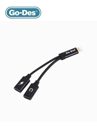 Go-Des Lightning to Charge and Music Adapter Cable GD-UC011 - Black - pzsku/Z80BF5D5D0A966F6BE777Z/45/_/1667379312/e8a94409-283f-46a5-9c3f-5de053d00b33