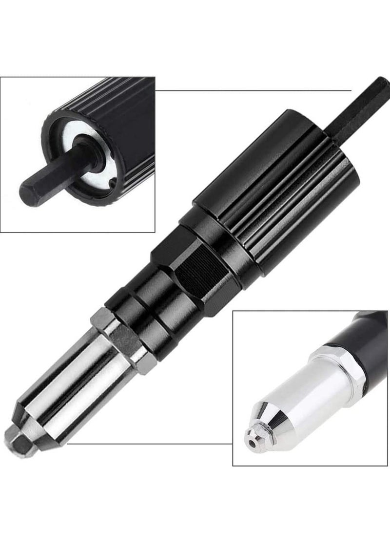 Professional Rivet Gun Adapter Kit with Handle Grip for Cordless Screwdrivers and Drills, Ideal Riveting Hand Tool Attachment
