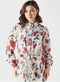 2Xtremz Embroidered Floral Print Shirt  - Image 1