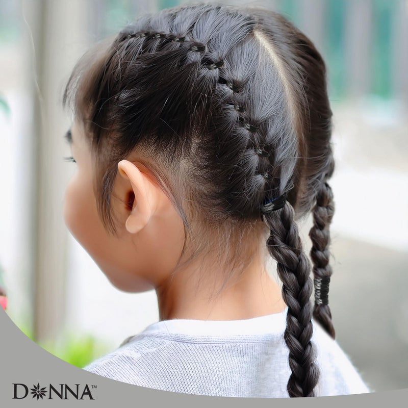DONNA 1000PCS Black Rubber Bands for Hair â€“ Durable Elastic Hair Ties for Braids, Twists, and Ponytails, No-Snag Stretch Bands for All Hair Types, Reusable Styling Elastics in Storage Case - Image 3
