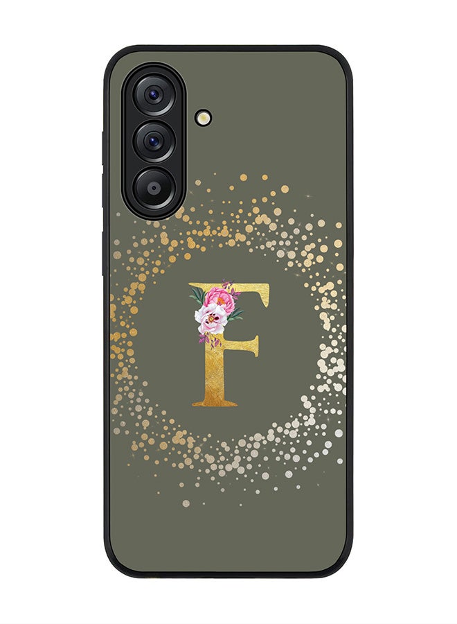 Stylizedd For Samsung Galaxy A56 5G Case,Slim fit Camera Protection, Shockproof Thin Phone cover  - Custom Monogram Floral - F  (Olive Green ) - Image 1