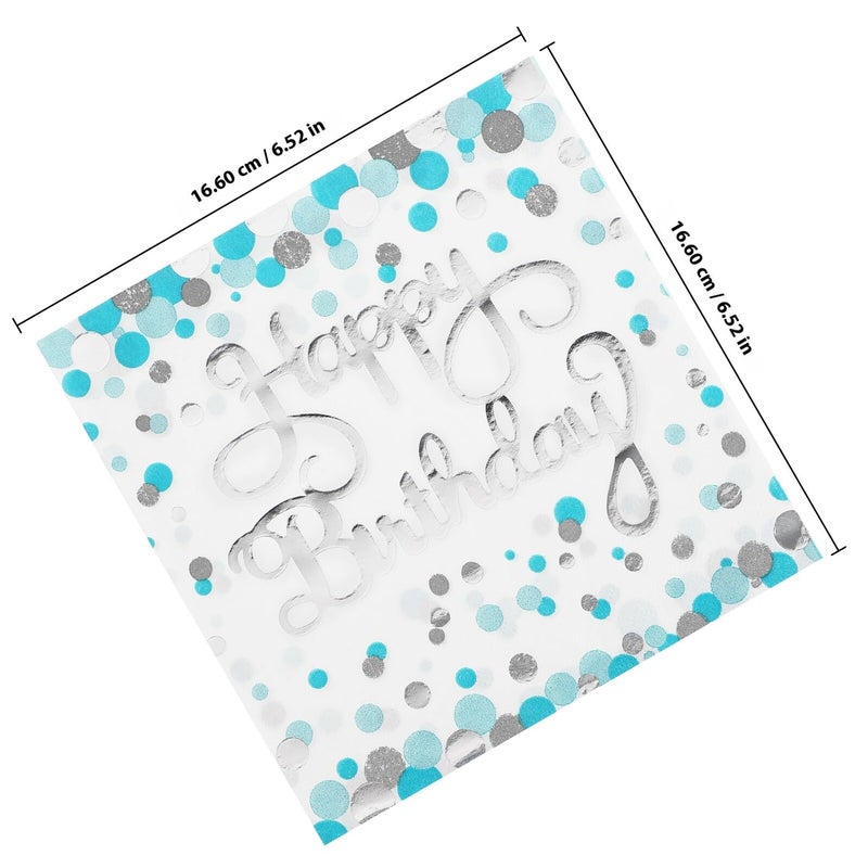 Teal Blue Disposable Paper Napkins 40 Pieces For Birthday Party Dinner Tableware - Image 3