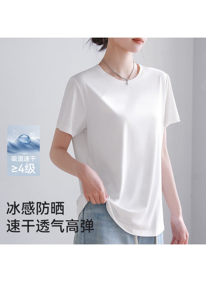 MIIOW Women'S Short Sleeve T-Shirt Round Neck Loose Base Layer - Image 3