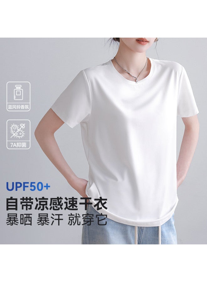 MIIOW Women'S Short Sleeve T-Shirt Round Neck Loose Base Layer - Image 2