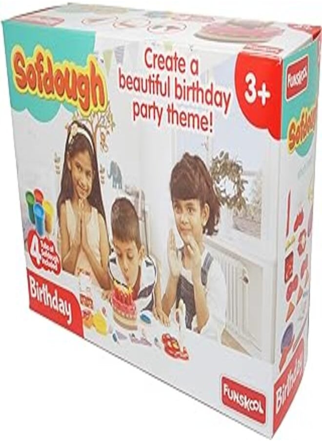 Funskool Nilco 9303400 Birthday Modeling Soft Dough Set For Kids With Endless Hours Of Entertainment - Multi Colour 