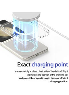 araree Araree Nukin M Samsung Galaxy Z Flip 5 Magsafe Case, Compatible with Magsafe Wireless Charger Transparent Slim Cover Scratchproof Hard PC Phone Case Designed for Samsung Galaxy Z Flip 5 5G - Clear  - Image 2