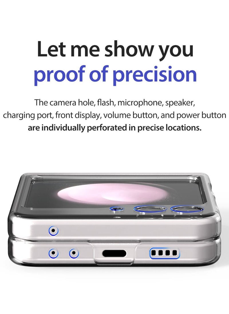 araree - Araree Nukin M Samsung Galaxy Z Flip 5 Magsafe Case, Compatible with Magsafe Wireless Charger Transparent Slim Cover Scratchproof Hard PC Phone Case Designed for Samsung Galaxy Z Flip 5 5G - Clear - Image 1