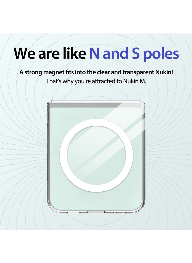 araree - Araree Nukin M Samsung Galaxy Z Flip 5 Magsafe Case, Compatible with Magsafe Wireless Charger Transparent Slim Cover Scratchproof Hard PC Phone Case Designed for Samsung Galaxy Z Flip 5 5G - Clear - Image 1