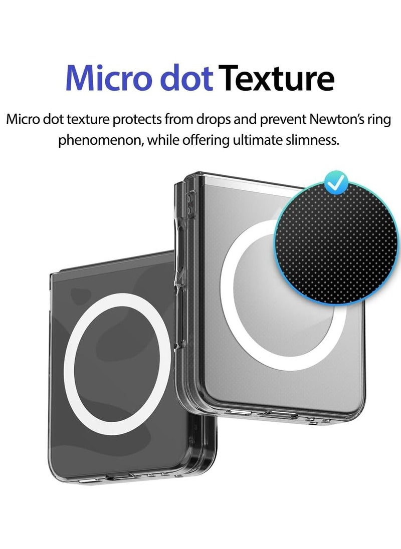 araree - Araree Nukin M Samsung Galaxy Z Flip 5 Magsafe Case, Compatible with Magsafe Wireless Charger Transparent Slim Cover Scratchproof Hard PC Phone Case Designed for Samsung Galaxy Z Flip 5 5G - Clear - Image 1