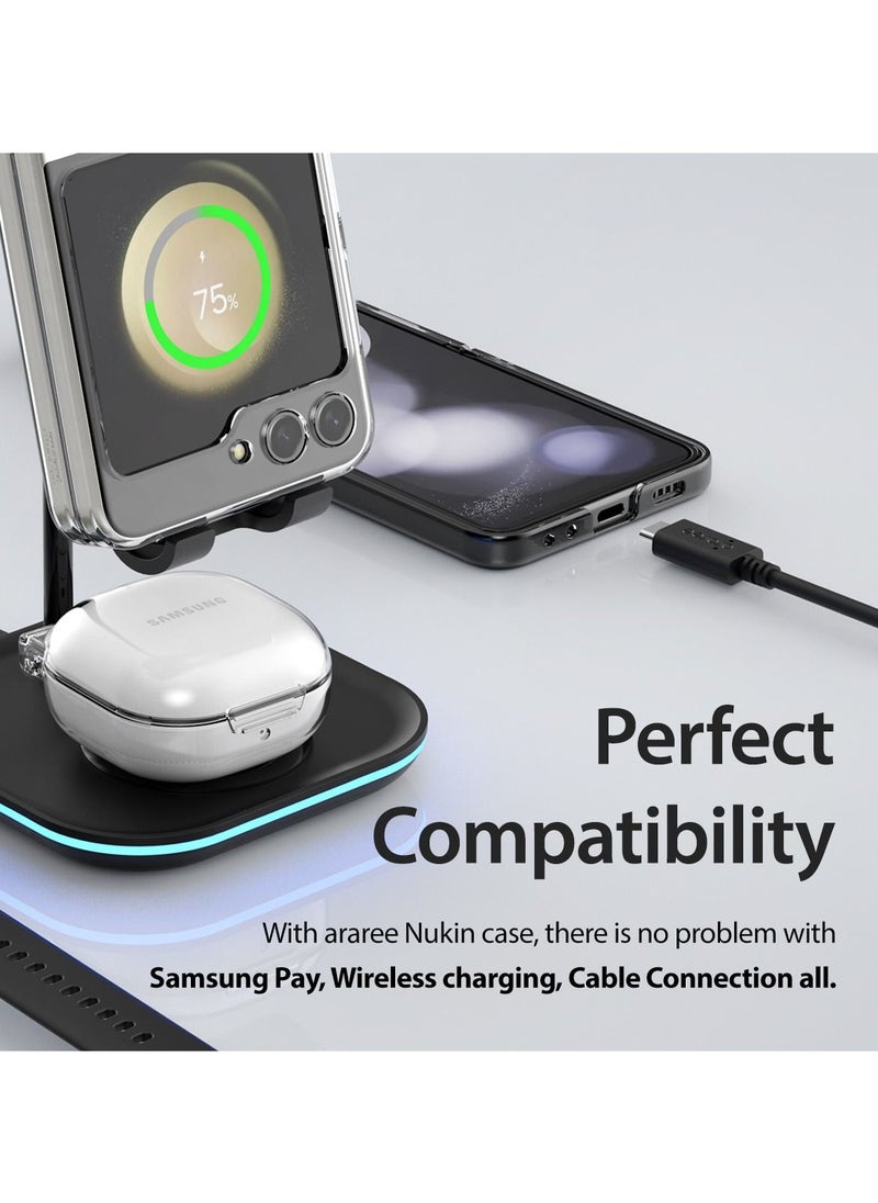 araree - Araree Nukin M Samsung Galaxy Z Flip 5 Magsafe Case, Compatible with Magsafe Wireless Charger Transparent Slim Cover Scratchproof Hard PC Phone Case Designed for Samsung Galaxy Z Flip 5 5G - Clear - Image 1