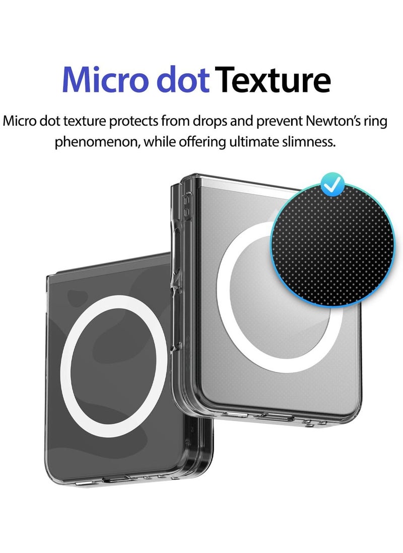 araree - Araree Nukin M Samsung Galaxy Z Flip 5 Magsafe Case, Compatible with Magsafe Wireless Charger Transparent Slim Cover Scratchproof Hard PC Phone Case Designed for Samsung Galaxy Z Flip 5 5G - Clear - Image 1