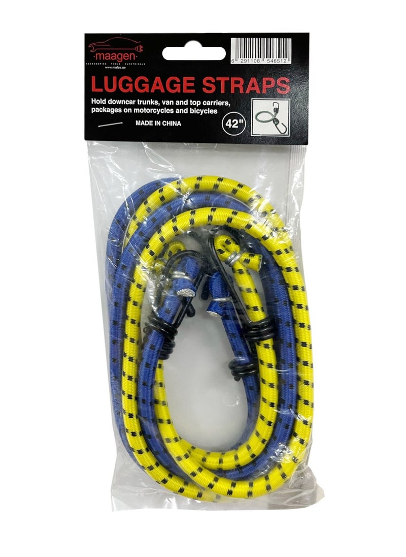MAAGEN - Maagen Bungee Cords, 2Pcs 42" Bungee Rope Straps with Hooks Climbing Utility Cord for Bicycle Suitcase Camping Car Luggage - Image 1