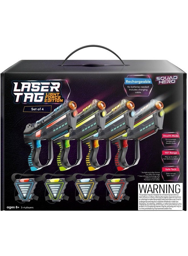 Squad Hero Rechargeable Laser Tag For Kids Teens & Adults Blasters & Vest Sensors Fun Ideas Age 8+ Year Old Toys 4 Set Lazer Teen Boy Games Boys & Girls Outdoor Teenage Group Activities - Image 1