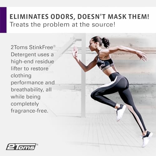 2Toms StinkFree Laundry Detergent, Fragrance-Free Odor Eliminator for Athletic Clothes & Gear, Formulated for Sweat, 30 Ounce Bottle - Image 5