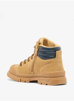 LBL by Shoexpress Boys Panelled High Cut Boots with Lace Detail and Zip Closure  - Image 2