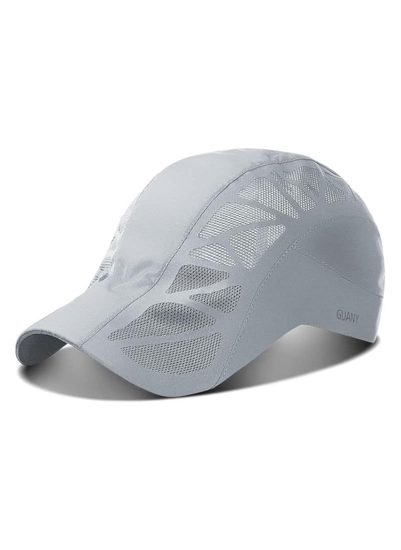 BreeJooy - Men mesh cap baseball cap running hat quick drying hats unisex breathable sport solid color snapback hat - Image 1