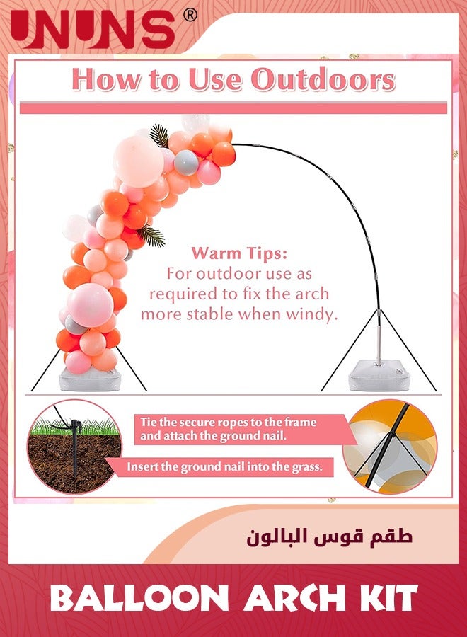UNUNS طقم قوس البالونات، حامل قوس بالون قابل للتعديل مع قاعدتين مائيتين و50 قطعة مشبك بالون لحفلات الزفاف والتخرج وحفلات أعياد الميلاد - Image 5