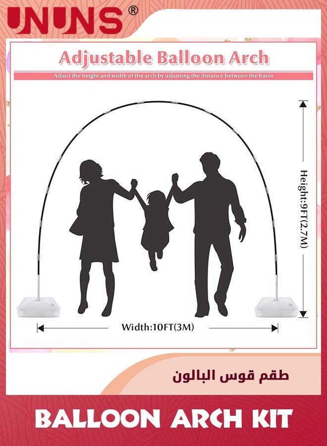 UNUNS طقم قوس البالونات، حامل قوس بالون قابل للتعديل مع قاعدتين مائيتين و50 قطعة مشبك بالون لحفلات الزفاف والتخرج وحفلات أعياد الميلاد - Image 2
