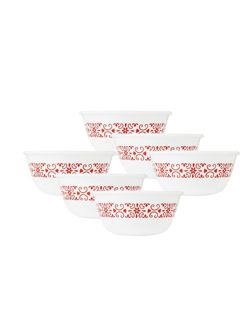 Corelle وعاء حلوى كوريل ليفينغ وير شبكة حمراء 296 مل عبوة من 6 - Image 1