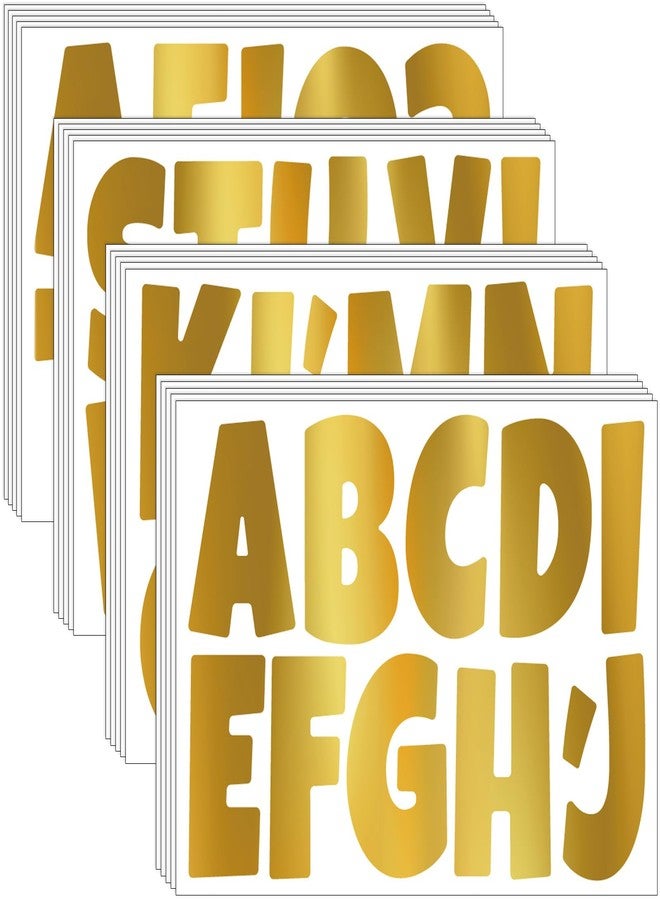 Bemeol Bulletin Board Letters 462 Pieces 4 Inch Alphabet Letter Stickers Cutout Letters for Poster Board Display Home Classroom School Decor(Gold) - Image 1