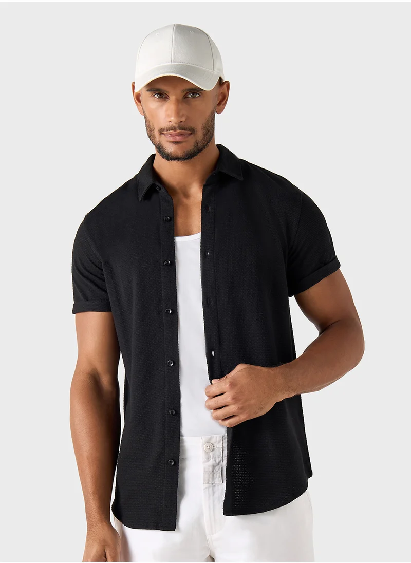 Iconic Slim Fit Textured Shirt