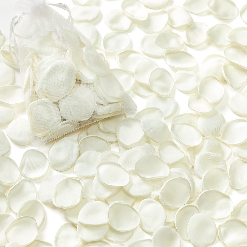 Serwalin 300pcs Silk Rose Petals Flower Petals for Weddings Ivory White Petals Fake Rose Petals Artificial Flower Petals for Wedding Proposal Flower Girl Basket Aisle Runner Bridal Shower