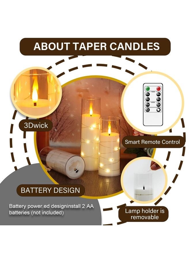 هومستر شموع LED عديمة اللهب بالمؤقت 5 Pc شموع خالية من اللهب للبيئة العاطفية وزخرفة المنزل صدفة أكريلية ثابتة، مع سلسلة نجوم مضمنة، شموع تعمل بالبطارية (أبيض) - Image 2