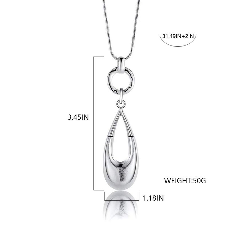 welbijoux Long Necklaces for Women Waterdrop Pendant Sweater Layered Y Statement Bohemian Silver Chain Necklace with Gifts Box Jewelry - Image 4