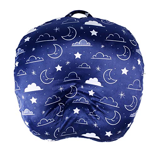 IBraFashion Minky Removable Newborn Lounger Cover Nursing Pillow Slipcover Soft Snug Fits Boppy Lounger Navy Blue Stars and Clouds Large