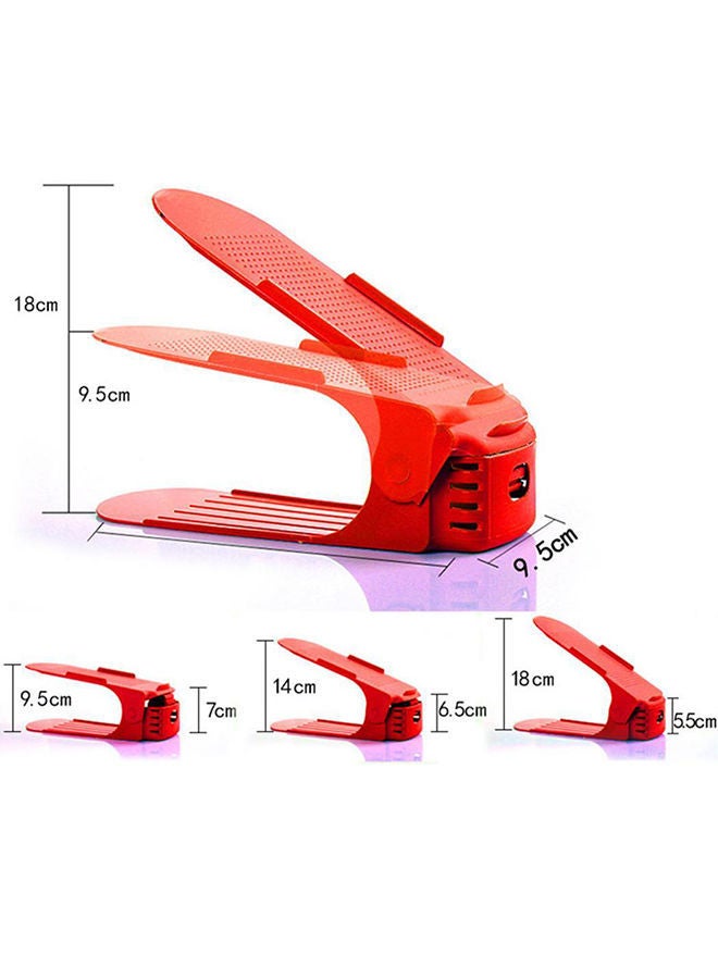NIBEMINENT Adjustable Shoe Rack Organizer Red 27×6×15centimeter - Image 2