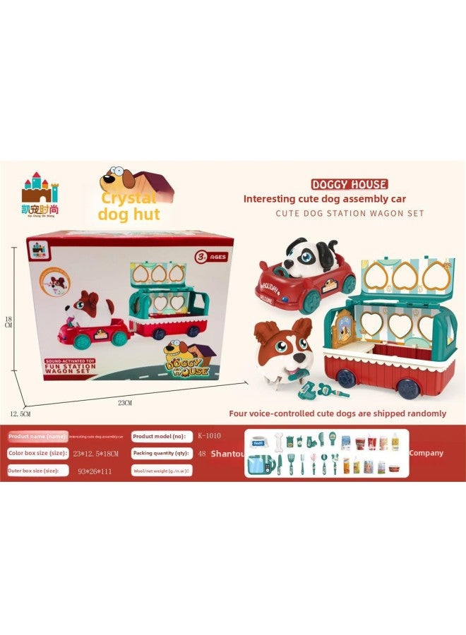 Fun Play Home Electronic Pet Dog Inertia Sliding Car Airship Toy Birthday Gift-Color:Fun Adorable Dog Assembly Car (color Box  - Image 1